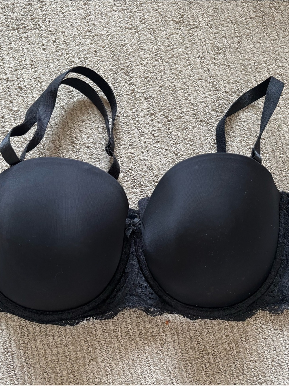 Everyday Black Lace-Trim Molded T-Shirt Bra
